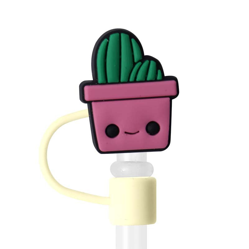 Wholesale 110pcs Cartoon Silicone Straw Cap Cup Accessories